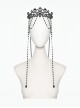 Gorgeous Retro Black Chain Gemstone Decoration Personalized Skull Pattern Punk Style Crown