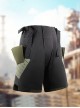 Summer Loose Drop Crotch Multi-Pocket Back Waist Mecha Piece Design Irregular Trouser Legs Cyberpunk Six-Point Pants