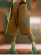 Summer Loose Drop Crotch Multi-Pocket Back Waist Mecha Piece Design Irregular Trouser Legs Cyberpunk Six-Point Pants