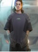 Summer Street Loose Multi-Layer Shoulder Armor Design Mesh Pockets Color Matching Cyberpunk Short Sleeves T-Shirt