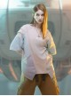 Summer Street Loose Multi-Layer Shoulder Armor Design Mesh Pockets Color Matching Cyberpunk Short Sleeves T-Shirt