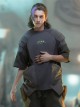 Summer Street Loose Multi-Layer Shoulder Armor Design Mesh Pockets Color Matching Cyberpunk Short Sleeves T-Shirt