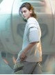 Summer Street Loose Multi-Layer Shoulder Armor Design Mesh Pockets Color Matching Cyberpunk Short Sleeves T-Shirt