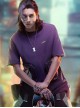 Summer Neon Purple Street Loose Double-Layer Three-Dimensional Pockets Asymmetric Structure Cyberpunk Short Sleeves T-Shirt