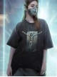 Smart Machine Rebirth J-Type Washed Gradient Discharge Printing Loose Cyberpunk Short Sleeves T-Shirt