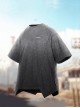 Summer Street Loose Washed Gradient Irregular Hem Cyberpunk Short Sleeves T-Shirt