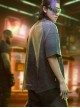 Summer Street Loose Washed Gradient Irregular Hem Cyberpunk Short Sleeves T-Shirt