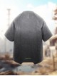 Summer Street Loose Washed Gradient Irregular Hem Cyberpunk Short Sleeves T-Shirt