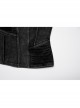 Sexy Black Irregular Stitching Design Chest Hollow Doomsday Steampunk Style Denim Vest