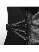 Black Cool Metal Buckle Leather Patchwork Design Back Cross Straps Steampunk Style Tight Vest
