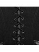 Black Cool Metal Buckle Leather Patchwork Design Back Cross Straps Steampunk Style Tight Vest