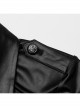 Handsome Black Military Style Belt Design Metal Buckle Decoration Steampunk Style Short Sleeves Shirt