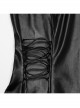 Handsome Black Military Style Belt Design Metal Buckle Decoration Steampunk Style Short Sleeves Shirt