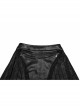 Black Cool Personality Pleated Leather Splicing Mesh Metal Zipper Steampunk Style Skirt
