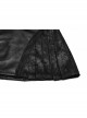 Black Cool Personality Pleated Leather Splicing Mesh Metal Zipper Steampunk Style Skirt