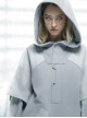 Ghost Hacker Autumn Winter Street Loose Half-Open Collar Double-Layer Sleeves Hooded Cyberpunk Long Sleeves Hoodie