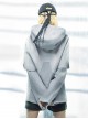 Ghost Hacker Autumn Winter Street Loose Half-Open Collar Double-Layer Sleeves Hooded Cyberpunk Long Sleeves Hoodie