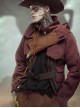 Motorized Cowboy Sunset Scarlet Wilderness Functional Style Multi-Pleated Hood Cyberpunk Long Hooded Windbreaker