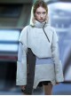 Chinese Style Winter Mecha Waterproof Thickened High Collar Irregular Hem Cyberpunk Mid-Length Padded Jacket