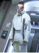Chinese Style Winter Mecha Waterproof Thickened High Collar Irregular Hem Cyberpunk Mid-Length Padded Jacket