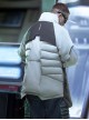 Chinese Style Winter Mecha Waterproof Thickened High Collar Irregular Hem Cyberpunk Mid-Length Padded Jacket