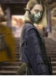 Japanese Style Functional Armor Purple Black Stitching Washed Craft Detachable Collar Cyberpunk Denim Taoist Robe