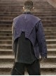 Japanese Style Functional Armor Purple Black Stitching Washed Craft Detachable Collar Cyberpunk Denim Taoist Robe