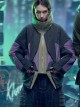 Autumn Winter Street Urban Functional Style High Collar Color Matching Design Loose Padded Cyberpunk Short Jacket