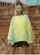 Autumn Winter Street Loose Round Neck Pullover Color Matching Splicing Cyberpunk Long Sleeves Sweater