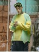 Autumn Winter Street Loose Round Neck Pullover Color Matching Splicing Cyberpunk Long Sleeves Sweater
