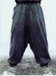 Japanese Style Spring Summer Purple Washed Gradient Functional Street Dropped Crotch Side Waist Lace-Up Cyberpunk Samurai Pants