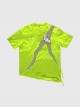 Prosthetic Heart Digital Printing Summer Functional Style Loose Street Round Neck Splicing Design Cyberpunk Short Sleeves T-shirt