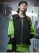 Autumn Winter Black Functional Style Filling Cotton Warm V-Neck Zipper Cyberpunk Short Sports Vest