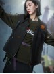 Autumn Winter Black Functional Style Filling Cotton Warm V-Neck Zipper Cyberpunk Short Sports Vest