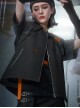 Autumn Winter Black Functional Style Filling Cotton Warm V-Neck Zipper Cyberpunk Short Sports Vest