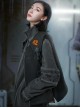 Autumn Winter Black Functional Style Filling Cotton Warm V-Neck Zipper Cyberpunk Short Sports Vest