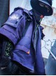 Japanese Style Urban Functional Style Waterproof Drop Shoulders Reflective Detachable Hood Collar Cyberpunk Taoist Robe Jacket
