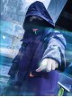 Japanese Style Urban Functional Style Waterproof Drop Shoulders Reflective Detachable Hood Collar Cyberpunk Taoist Robe Jacket