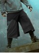 Spring Summer Black Functional Style Loose Detachable Gun Bag Belt Adjustable Legs Cyberpunk Seven-Point Wide-Leg Pants
