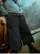 Spring Summer Black Functional Style Loose Detachable Gun Bag Belt Adjustable Legs Cyberpunk Seven-Point Wide-Leg Pants