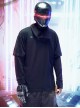 Spring Autumn Dark City Functional Style Black Lapel High Collar Fake Two-piece Design Cyberpunk Bottom Long Sleeves T-shirt
