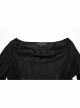 Black Slim Retro Swing Collar Waist Drawstring Design Irregular Hem Steampunk Style Long Sleeves Dress