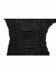 Black Slim Retro Swing Collar Waist Drawstring Design Irregular Hem Steampunk Style Long Sleeves Dress
