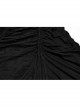 Black Slim Retro Swing Collar Waist Drawstring Design Irregular Hem Steampunk Style Long Sleeves Dress