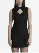 Black Elegant Retro Stand Collar Exquisite Rose Dark Pattern Embroidery Lace Decoration Gothic Style Chinese Style Dress