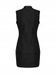 Black Elegant Retro Stand Collar Exquisite Rose Dark Pattern Embroidery Lace Decoration Gothic Style Chinese Style Dress