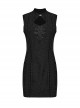 Black Elegant Retro Stand Collar Exquisite Rose Dark Pattern Embroidery Lace Decoration Gothic Style Chinese Style Dress