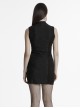 Black Elegant Retro Stand Collar Exquisite Rose Dark Pattern Embroidery Lace Decoration Gothic Style Chinese Style Dress