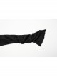 Black Cool Elastic Slim Waistband Drawstring Design Unique Irregular Hem Steampunk Style Hooded Long Sleeves Dress