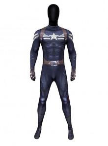 Captain America The Winter Soldier Captain America Stealth Battle Suit Bodysuit Halloween Cosplay Costume Set